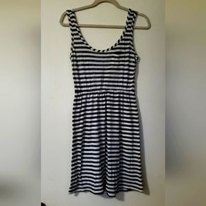 Just Love jersey knit black & white striped dress, sundress size Small